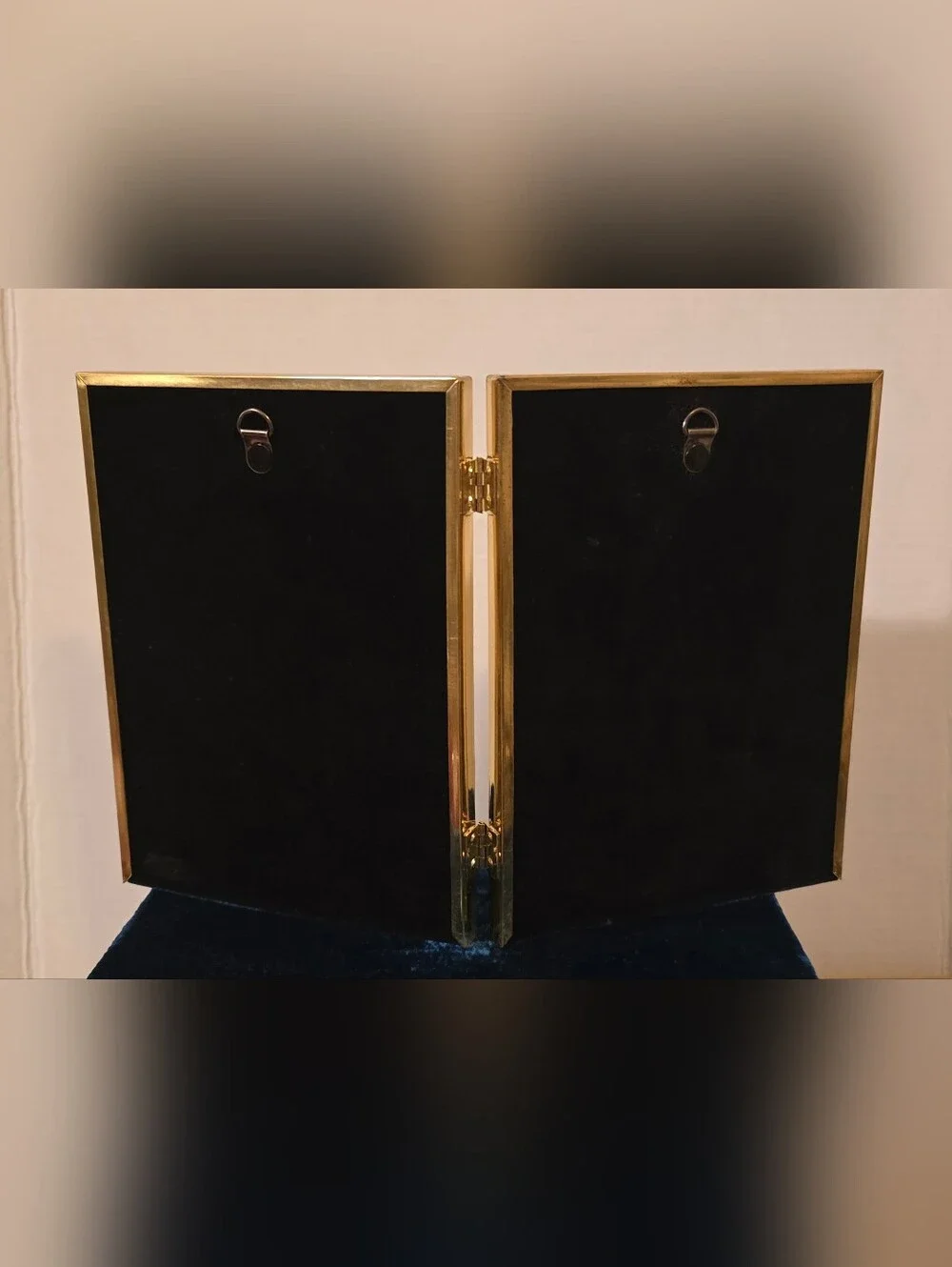 Vintage Brass Double Folding Frame Vincent Van Gogh Art Prints 7.5”x11.5”